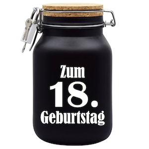 Spardose Geld Geschenk Ideen 18. Geburtstag Schwarz Größe XL 2 Liter