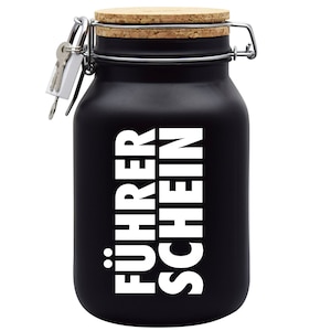 Spaarpot Geldcadeau-ideeën Rijbewijs Zwart Maat XL 2 Liter