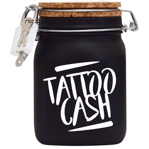 Money Box Money Gift Ideas Tattoo Cash Black White Size L 1 Liter