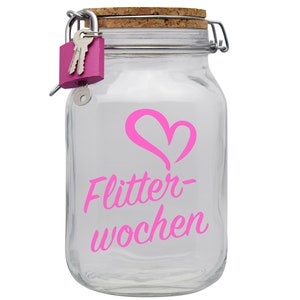 Money Box Money Gift Ideas Honeymoon Design2 Transparent Size XL 2 Liters