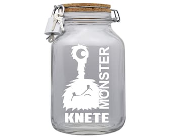 Money Box Money Gift Ideas Monster Clay Transparente Blanco Tamaño XXL 3 litros