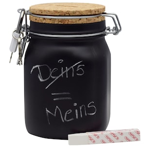 Money Gift Ideas Money Box Self Label Black Size L 1 Liter