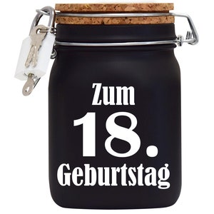 Spardose Geld Geschenk Ideen Spardose 18. Geburtstag Schwarz Größe L 1 Liter