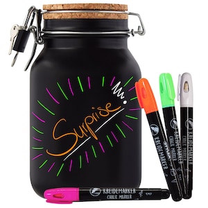 Money Box Money Gift Ideas Neon Lettering Colorful Size XL 2 Liter