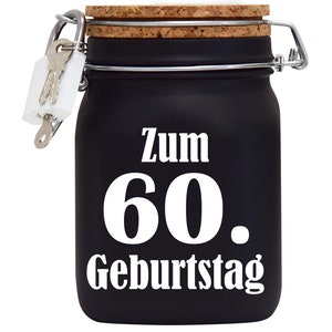 Geld Geschenk Ideen Spardose 60. Geburtstag Schwarz Größe L 1 Liter