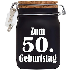 Geld Geschenk Ideen Spardose 50. Geburtstag Schwarz Größe L 1 Liter