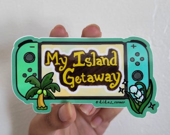 Island Getaway ACNH Switch Sticker 4 in.