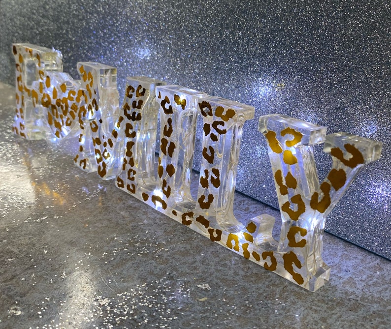 Personalised resin family sign with optional lights
