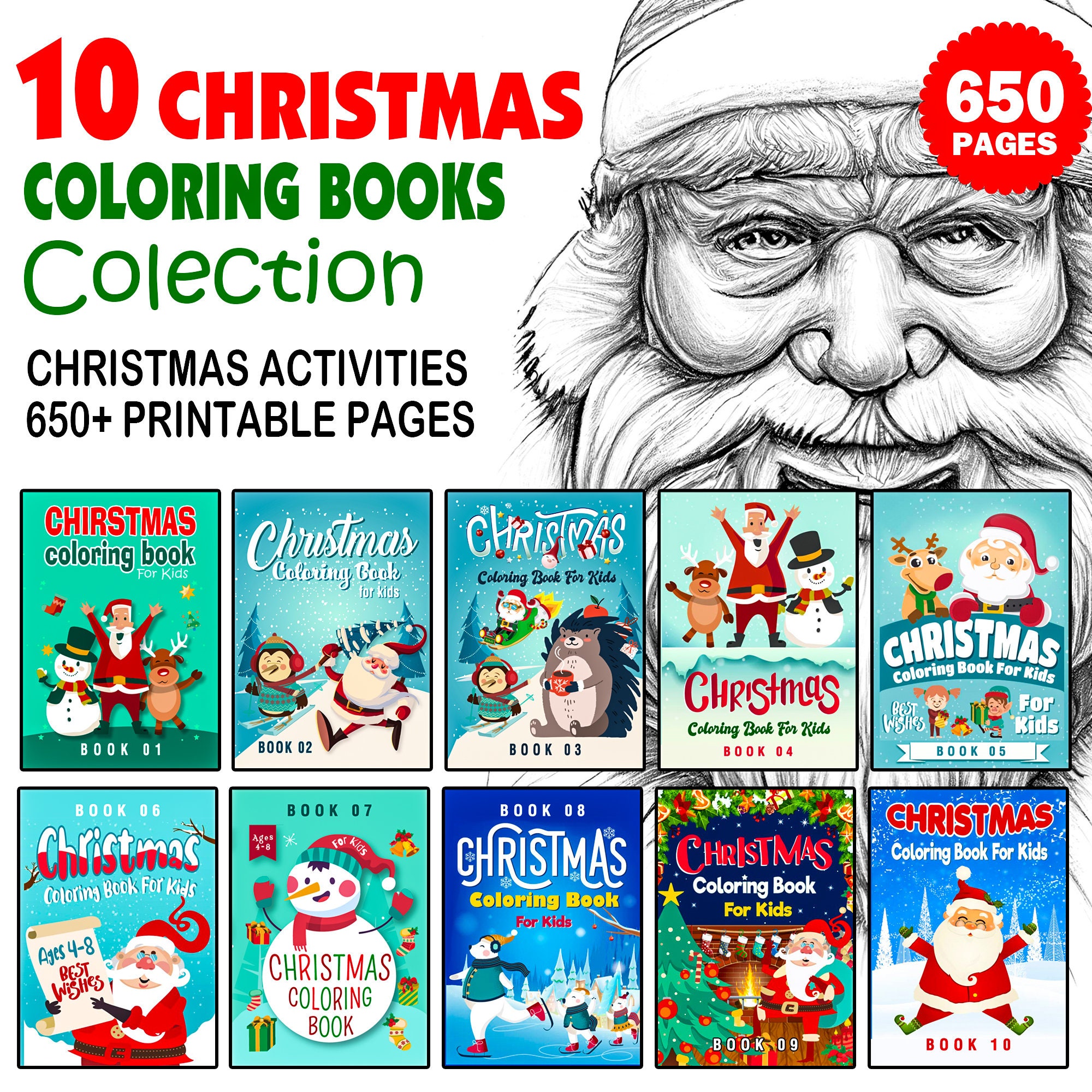 Christmas Coloring Books for Kids Ages 4-8 : Santa's Gift Ultimate