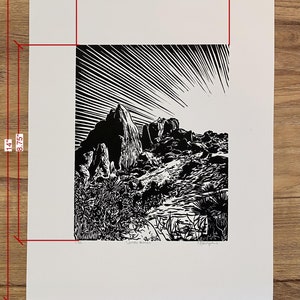 Jumbo Rocks Linocut Print - Etsy