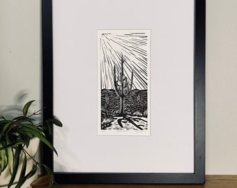 Saguaro Linocut Print