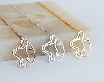 Collares con nombre personalizado, collares con nombre personalizado, collares con nombre de guión, joyería del día de la madre, regalo para ella, regalo personalizado