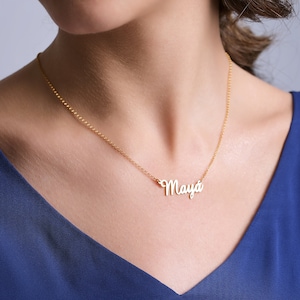 Collares con nombre personalizado, collares con nombre personalizado, collares con nombre de guión, joyería del día de la madre, regalo para ella, regalo personalizado Font 2