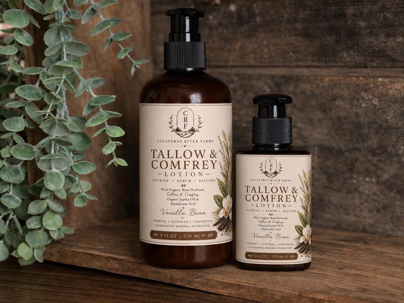 Organic Grass-Fed Tallow Lotion: Comfrey & Tamanu Oil image 4