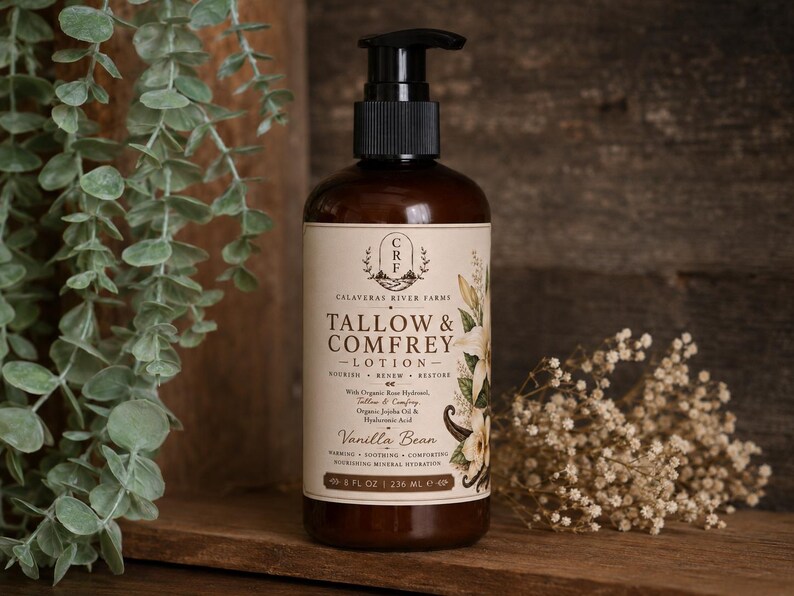 Organic Grass-Fed Tallow Lotion: Comfrey & Tamanu Oil image 6