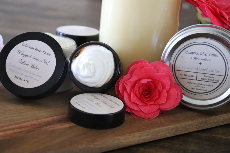 Organic Coffee & Vanilla Bean Infused Grass Fed Whipped Tallow Balm l Body Butter USDA Certified Grass Fed Tallow Tallow Skincare Lotion bild 4