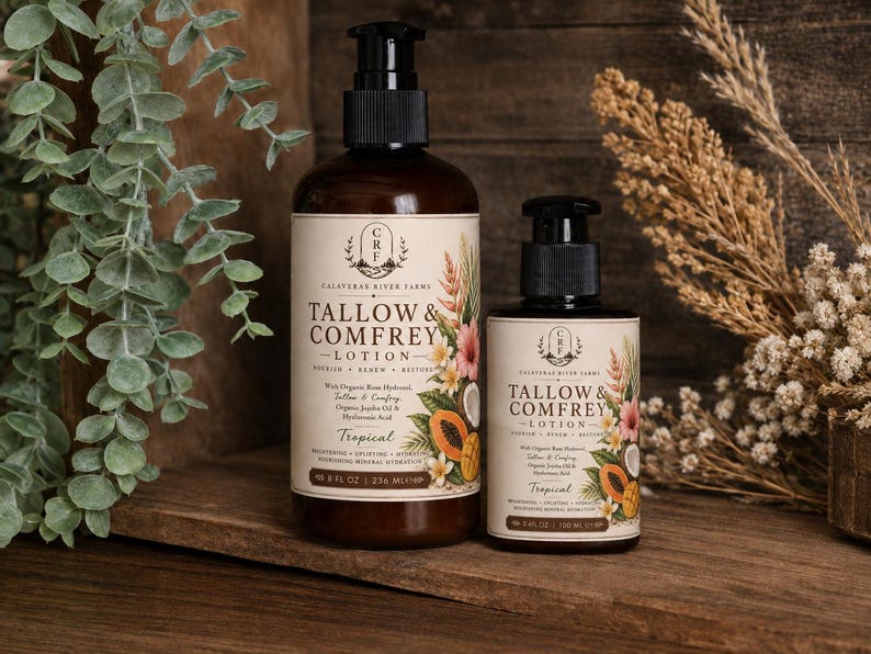 Organic Grass-Fed Tallow Lotion: Comfrey & Tamanu Oil image 9