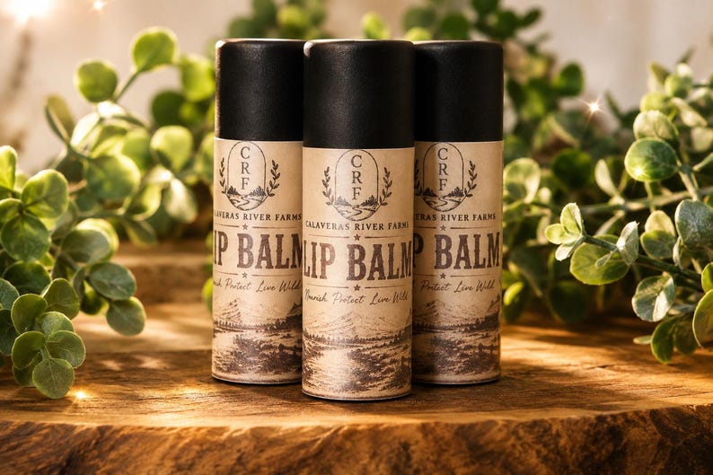 Grass-Fed Tallow Lip Balm | Natural Lip Balm | Paper Tube | Handmade Lip Balm | Calaveras River Farms l Made with Organic Ingredients image 1