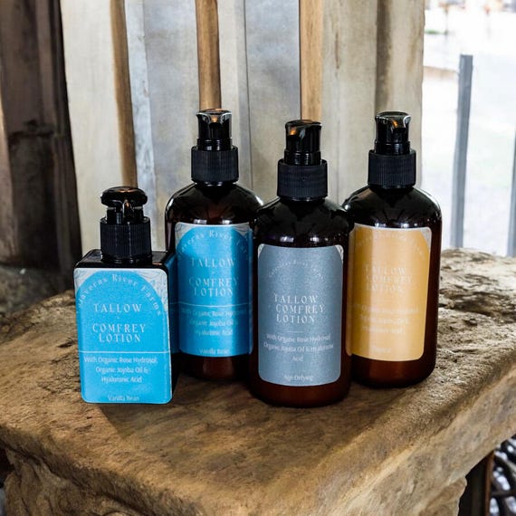 Organic Grass-Fed Tallow Lotion: Comfrey & Tamanu Oil
