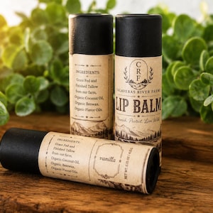 Grass-Fed Tallow Lip Balm | Natural Lip Balm | Paper Tube | Handmade Lip Balm | Calaveras River Farms l Made with Organic Ingredients image 3