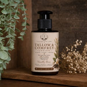Organic Grass-Fed Tallow Lotion: Comfrey & Tamanu Oil image 5