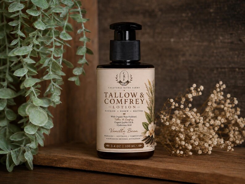 Organic Grass-Fed Tallow Lotion: Comfrey & Tamanu Oil image 5