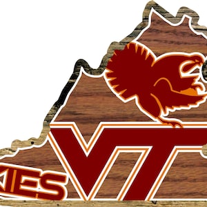 Virginia Tech Hokies State outline Cut File