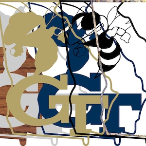 GA Tech Laser Cut File 3D Layered Wall Art