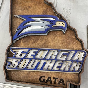 Georgia Southern Laser Cut 3D Layered Wall Art