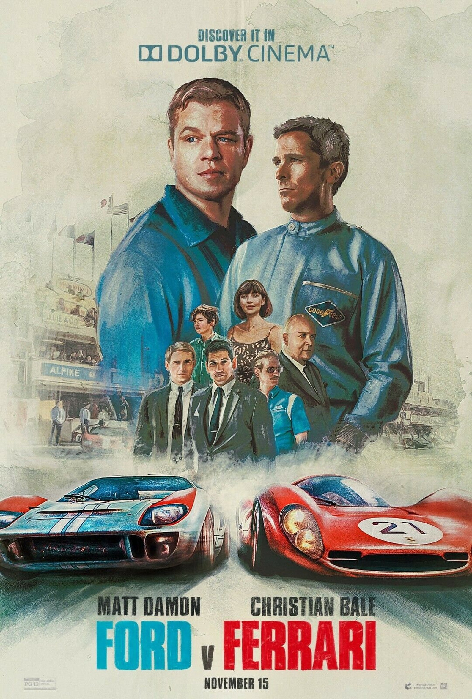 Ford v Ferrari movie poster h 11 x 17 inches Matt Damon  Etsy