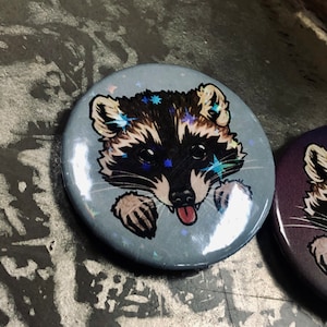 Licking Raccoon button pins