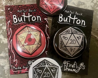 D20 Button Pin