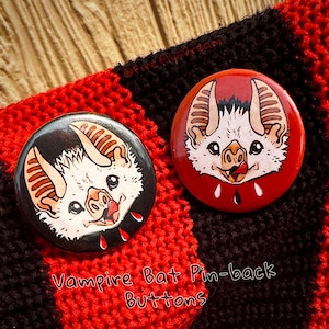 Vampire Bat Metal Pin-Back Button / Badge ( 1.5 inch )
