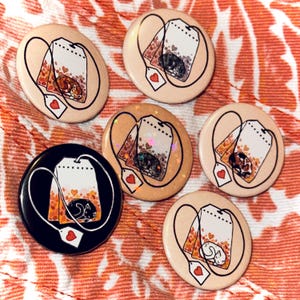 Cats In The Tea Bag button Pin