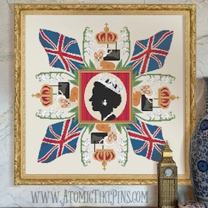 The Queen Elizabeth II Mandala Cross Stitch Pattern