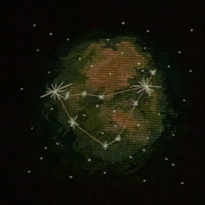 Aries Zodiac Nebula Cross Stitch Pattern image 3