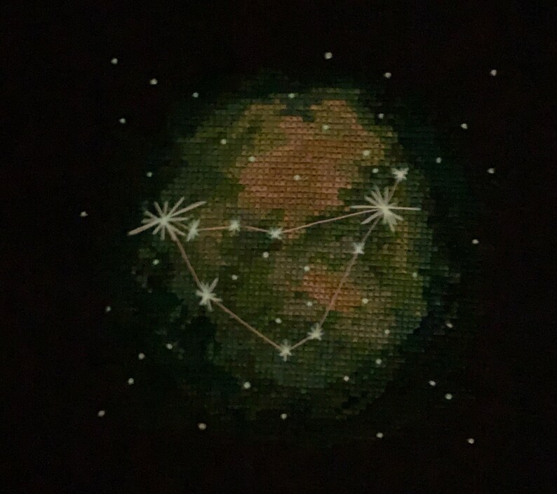Aries Zodiac Nebula Cross Stitch Pattern image 3