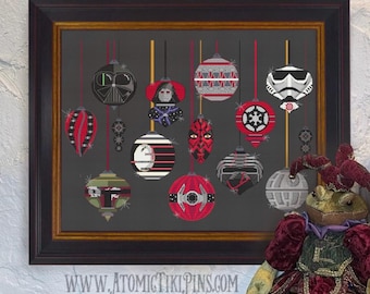 Galactic Empire Star Ornaments Cross Stitch Pattern
