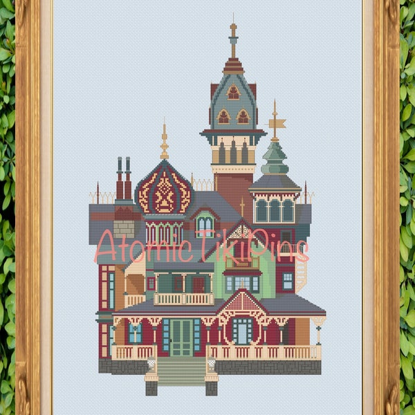 Haunted Manor Cross Stitch Pattern
