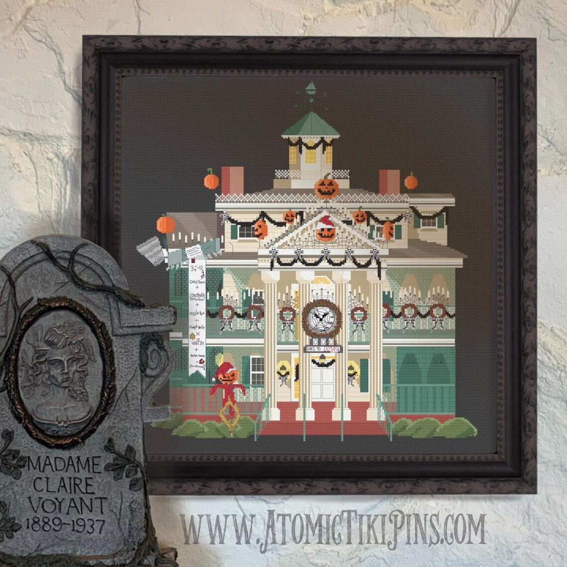 Haunted Halloween Mansion Cross Stitch Pattern - Etsy