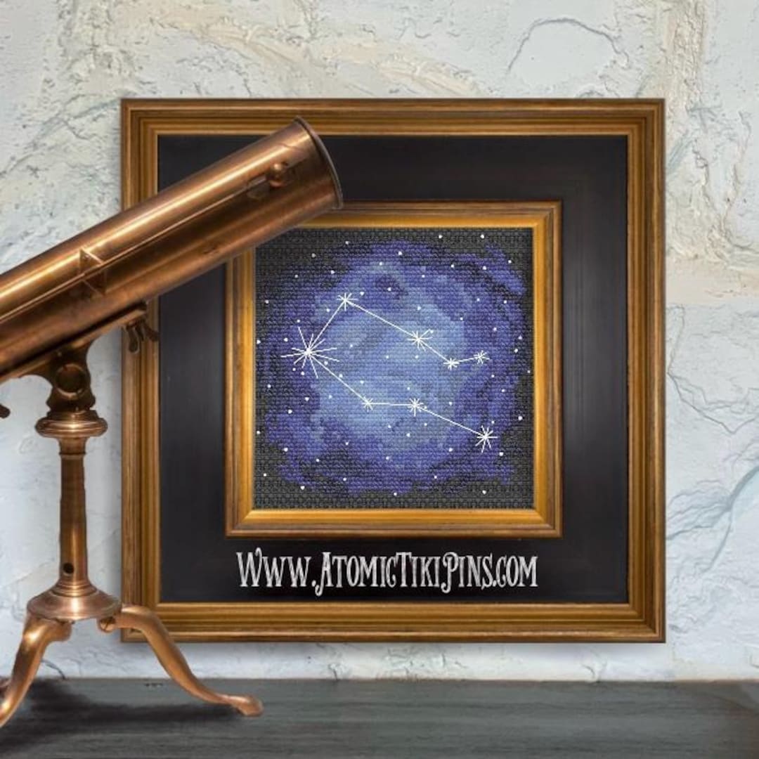 Gemini Zodiac Nebula Cross Stitch Chart - Etsy