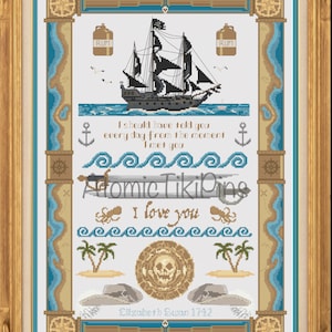 Elizabeth Pirate Sampler Cross Stitch Pattern