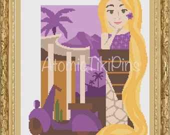 Cross Stitch Pattern: Rapunzel in Palm Springs