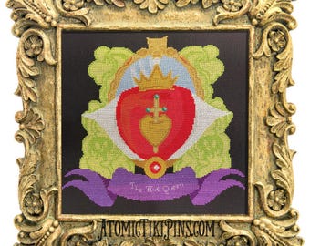 The Evil Queen Villain Crest Cross stitch/ needlepoint pattern
