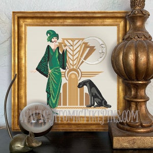 Stella Art Deco Witch Cross Stitch Pattern