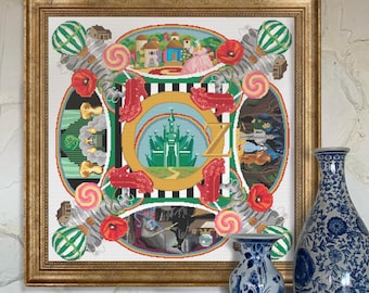 Patrón de punto de cruz: Mandala del Mago de Oz