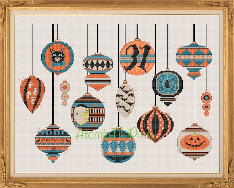 Midcentury Vintage Halloween Ornaments from Atomic Tiki Pins