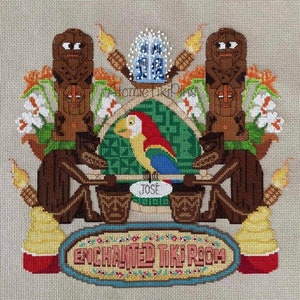 Cross Stitch Pattern:  Tiki Attraction Crest