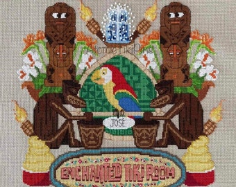 Cross Stitch Pattern:  Tiki Attraction Crest