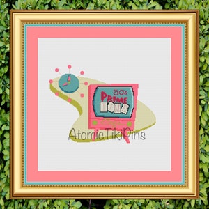 Retro Cafe Marquee Cross Stitch/ Needlepoint Pattern